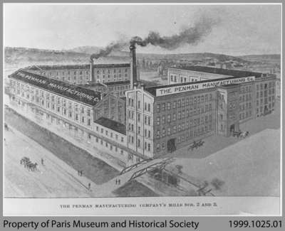 Penman Manufacturing Co. Mills Nos. 2 and 3, Paris, Ontario, c. 1892